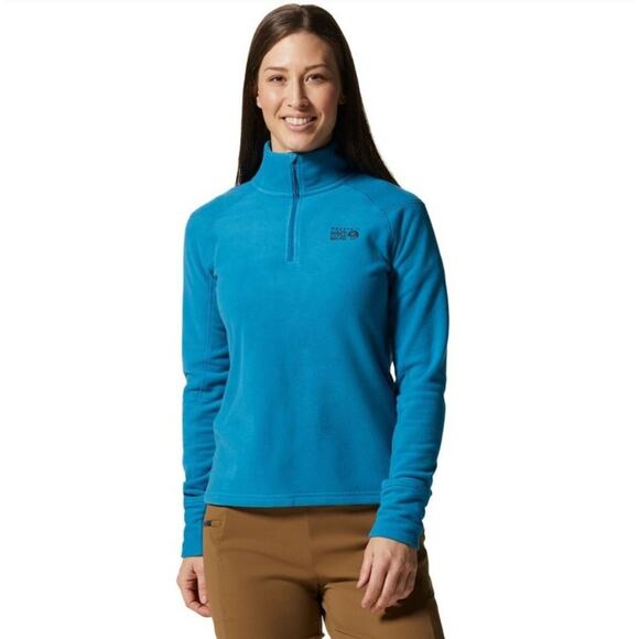Mountain Hardwear Sweaters - Mountain Hardwear Microchill Blue Fleece 1/4 Zip Top Size Large